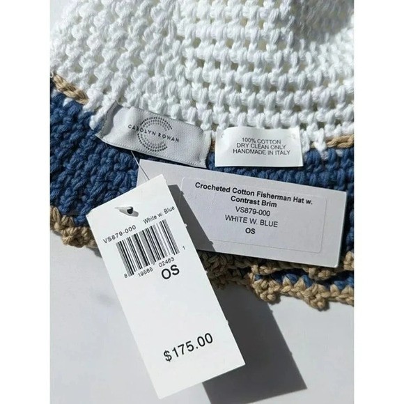 Carolyn Rowan Women\'s Accessories Crochet Cotton Bucket Hat (MSRP $175)
